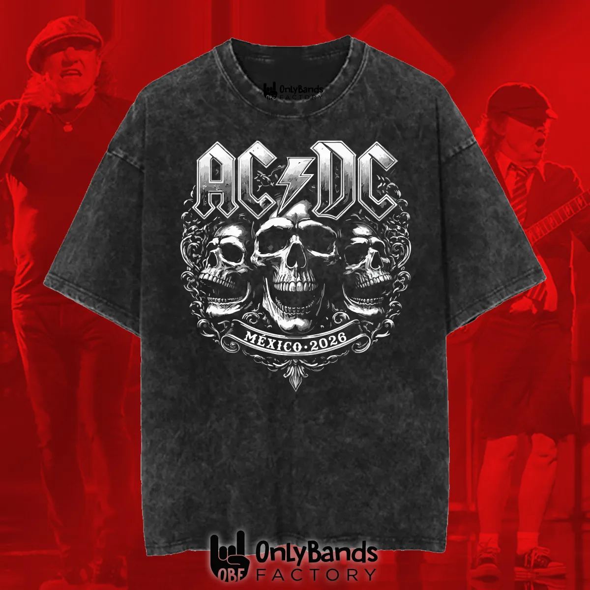 Playera AC/DC Tres Calaveras - Modelo 6
