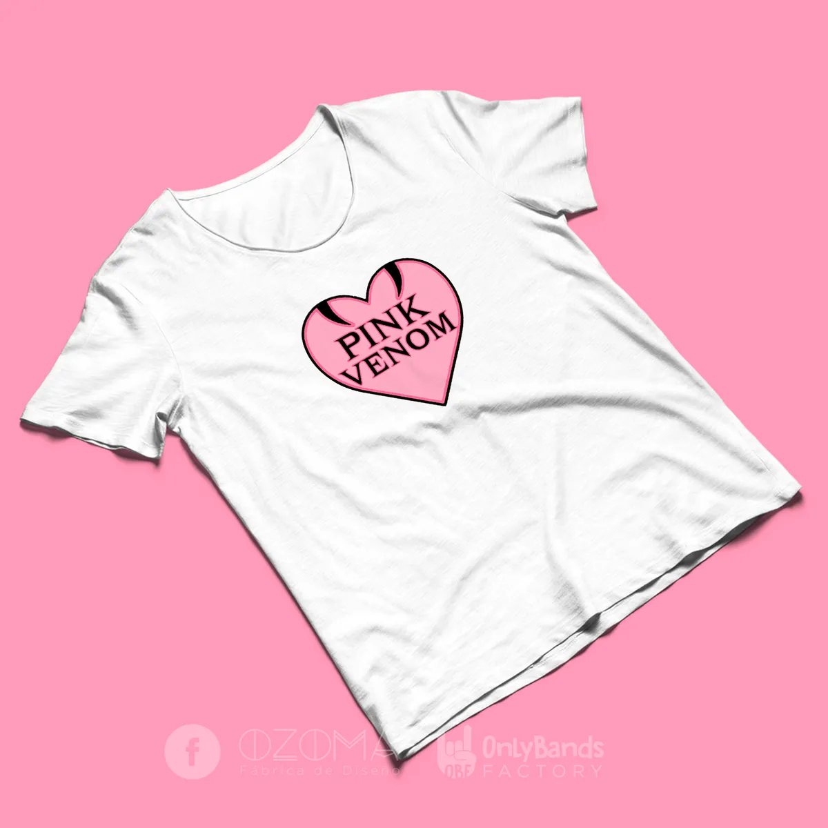 Playera Black Pink Pink Venom Corazón - Modelo 1