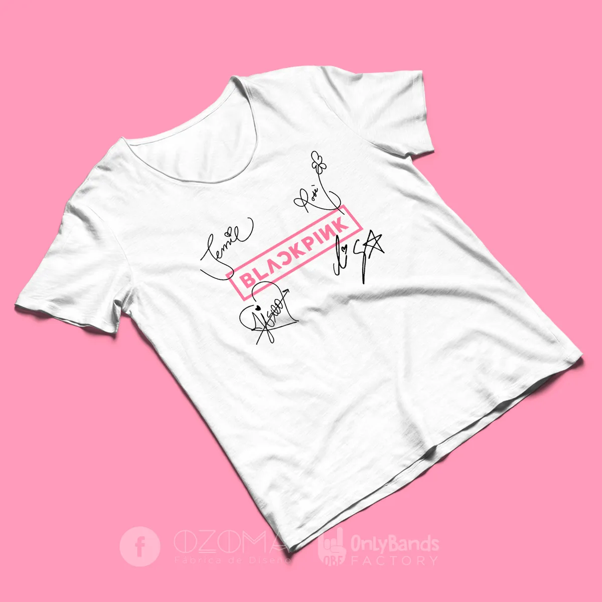 Playera Black Pink Firmas - Modelo 2
