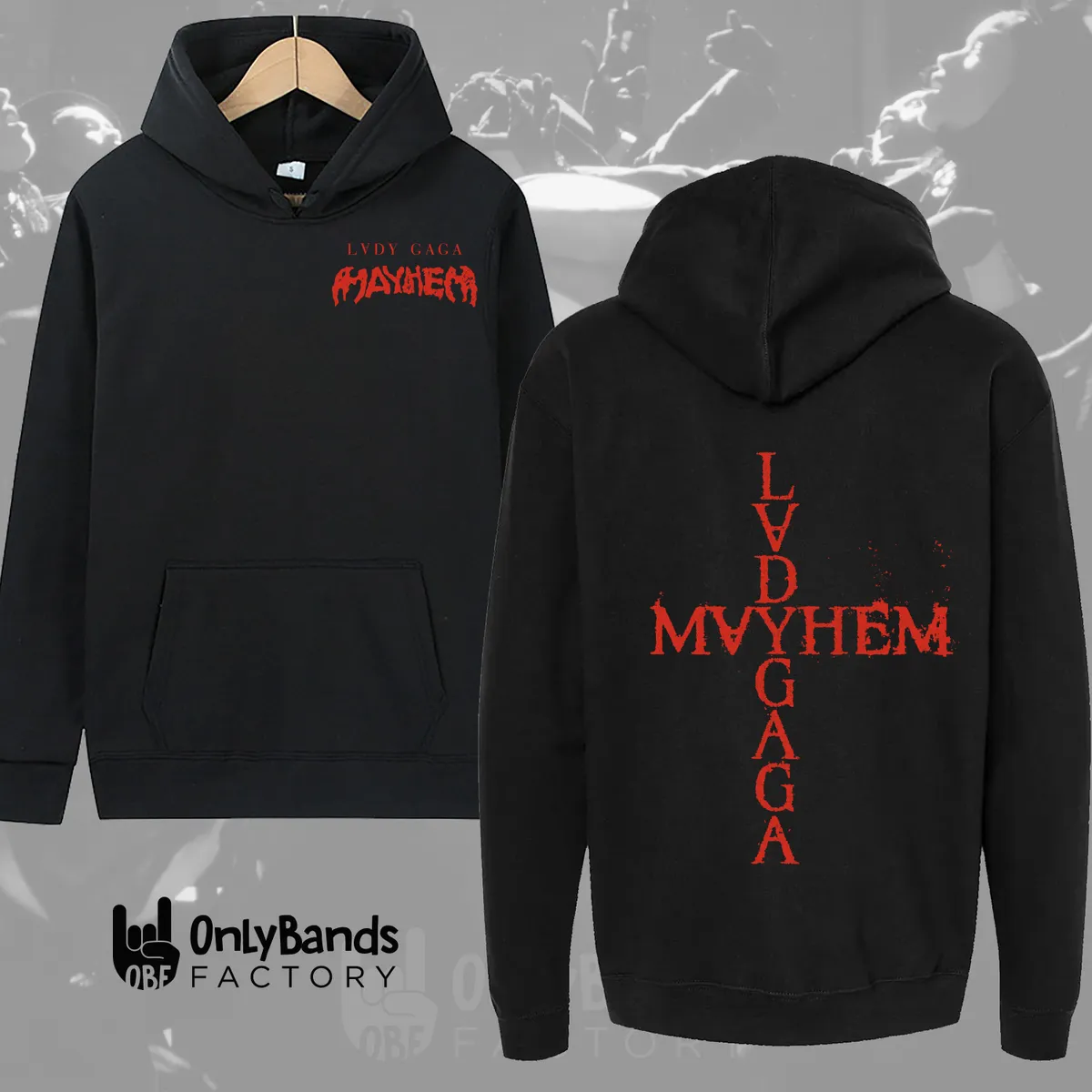 Sudadera Lady Gaga Mayhem Nombre Rojo - Modelo 1