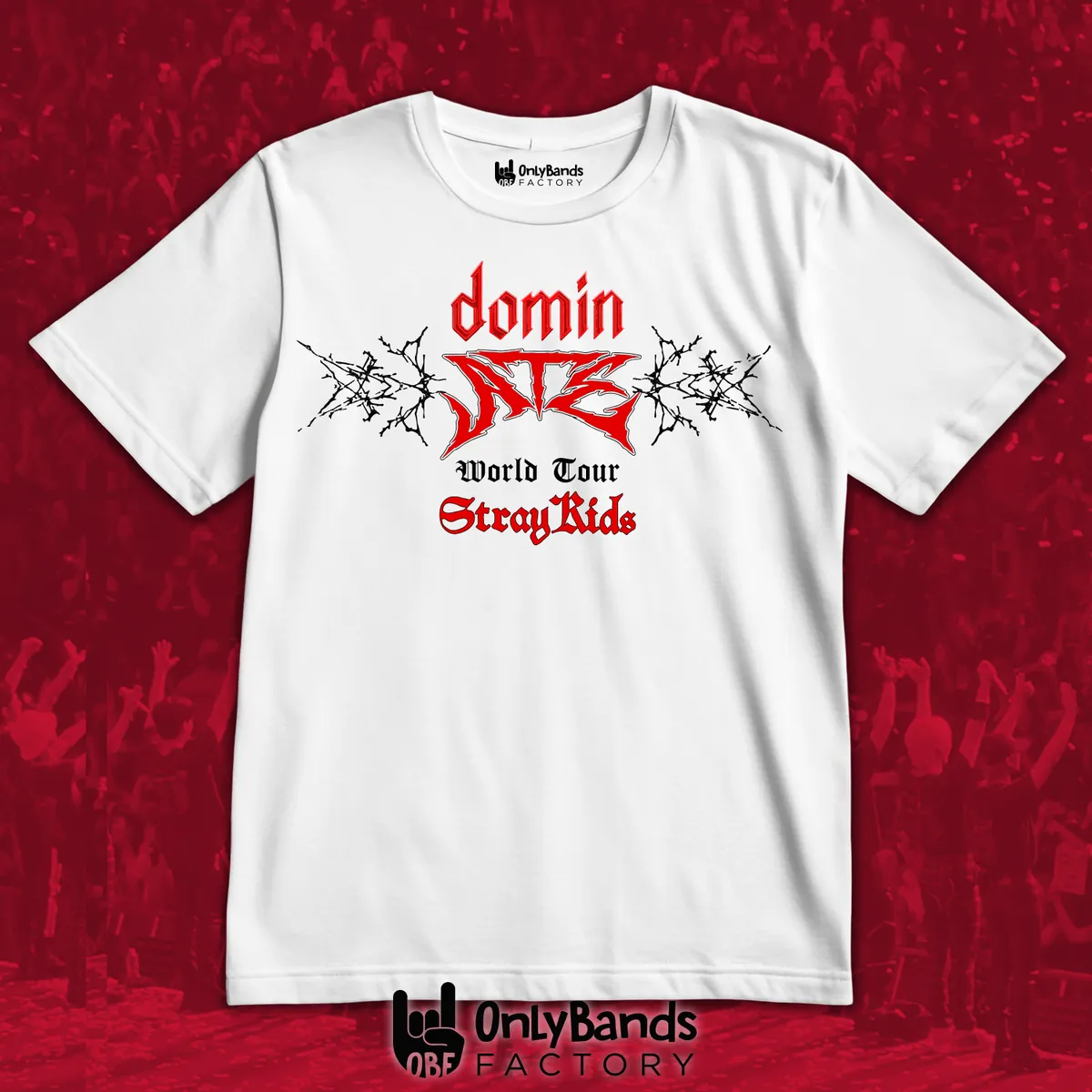 Playera Stray Kids dominATE y World Tour Rojo  - Modelo 3