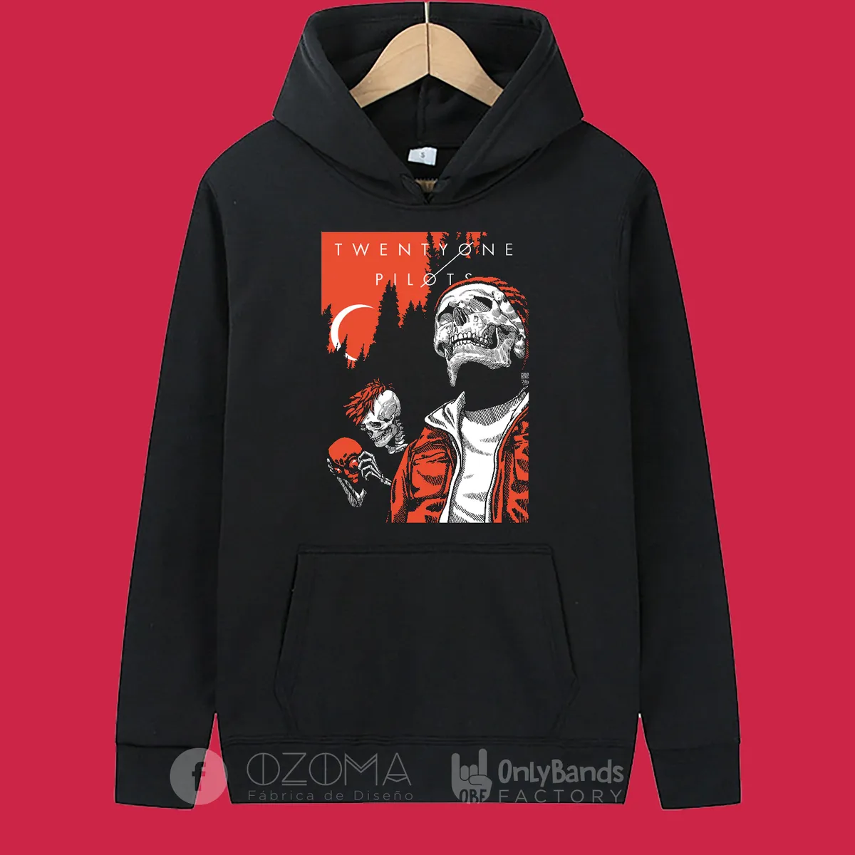 Sudadera Twenty One Pilots Skulls Red Beanie - Modelo 1
