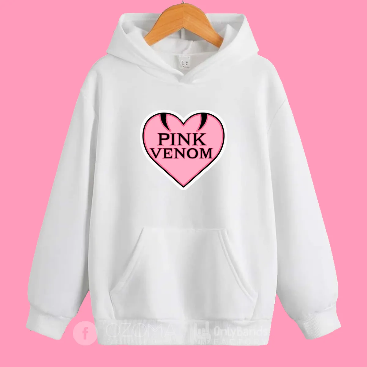 Sudadera Black Pink Pink Venom Corazón - Modelo 1