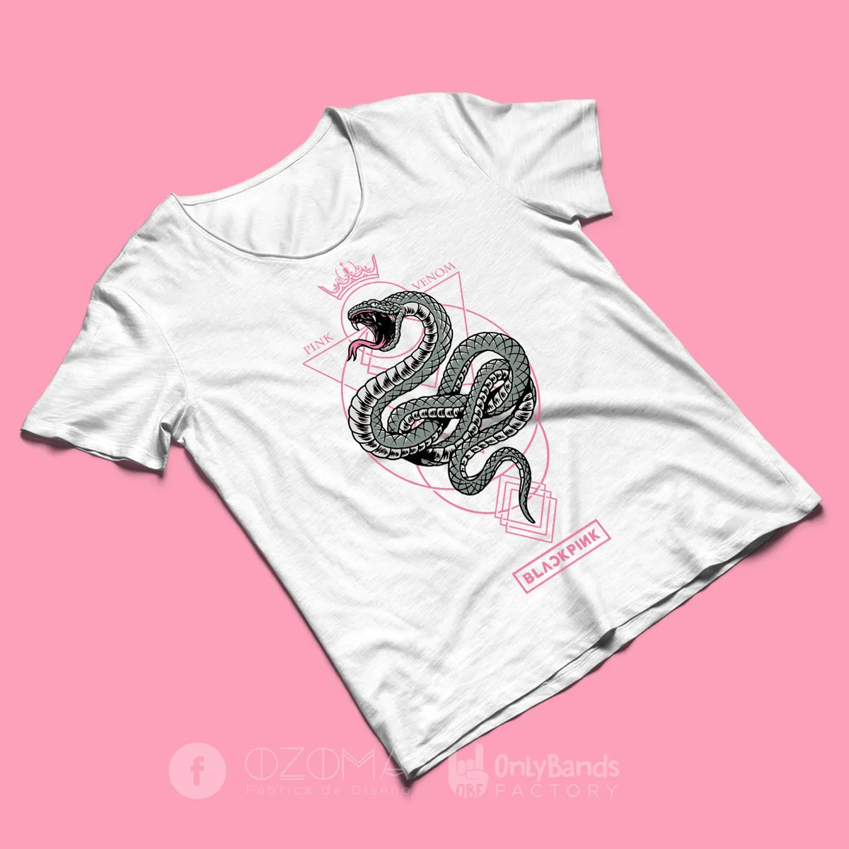Playera Black Pink Pink Venom Serpiente - Modelo 3