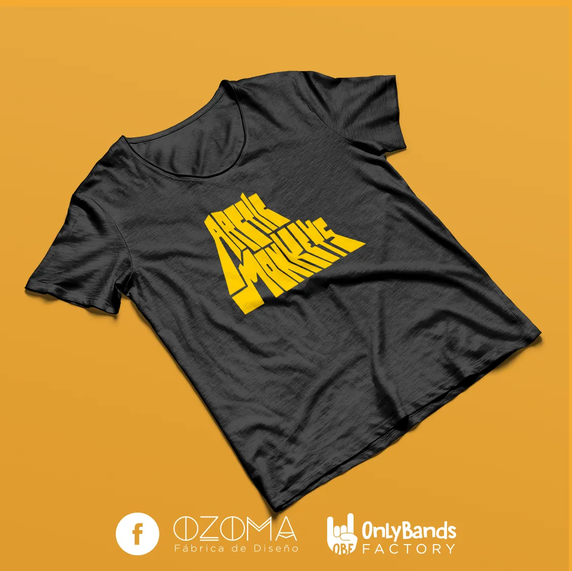 Playera Arctic Monkeys Logo 3D Amarillo - Modelo 9